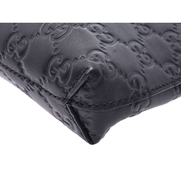 Gucci Guccissima Shoulder Bag Black Calfskin Clutch - Picture 5 of 11
